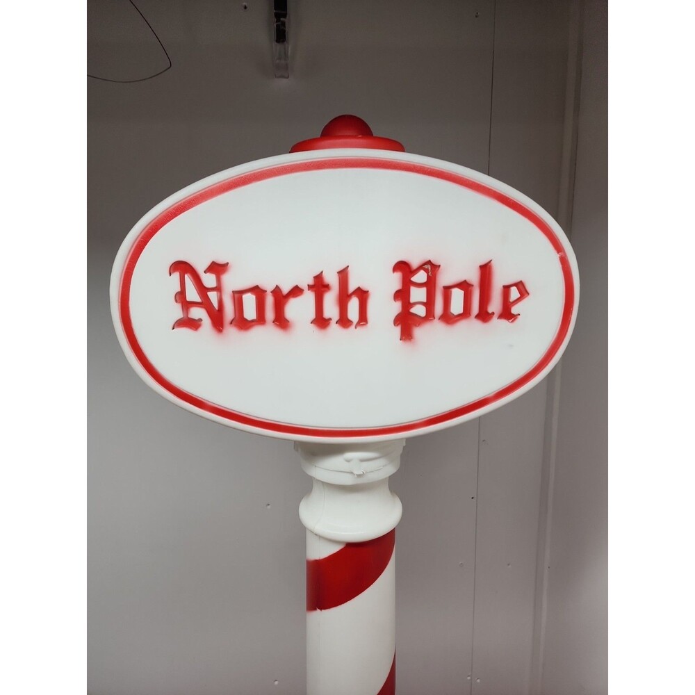 Vintage 1991 Union Products North Pole Candy Cane Blow Mold Tested Working 45" - Picture 2 of 9